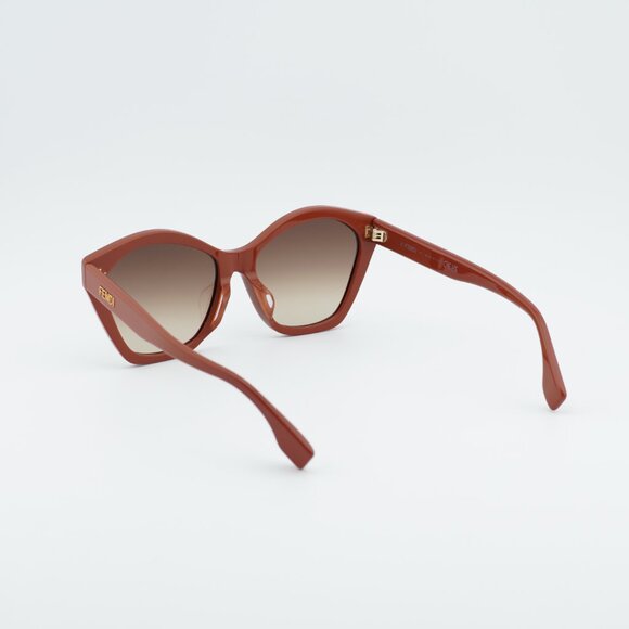 Fendi FE40175F 66F Sunglasses Red Butterfly Frame, Brown Lenses main image 8